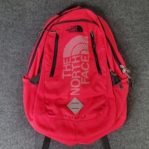 The North Face Wasatch Backpack Pink Grey Black Bottle Pockets Zippers Storage